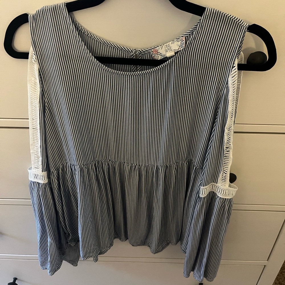 Striped long sleeve blouse